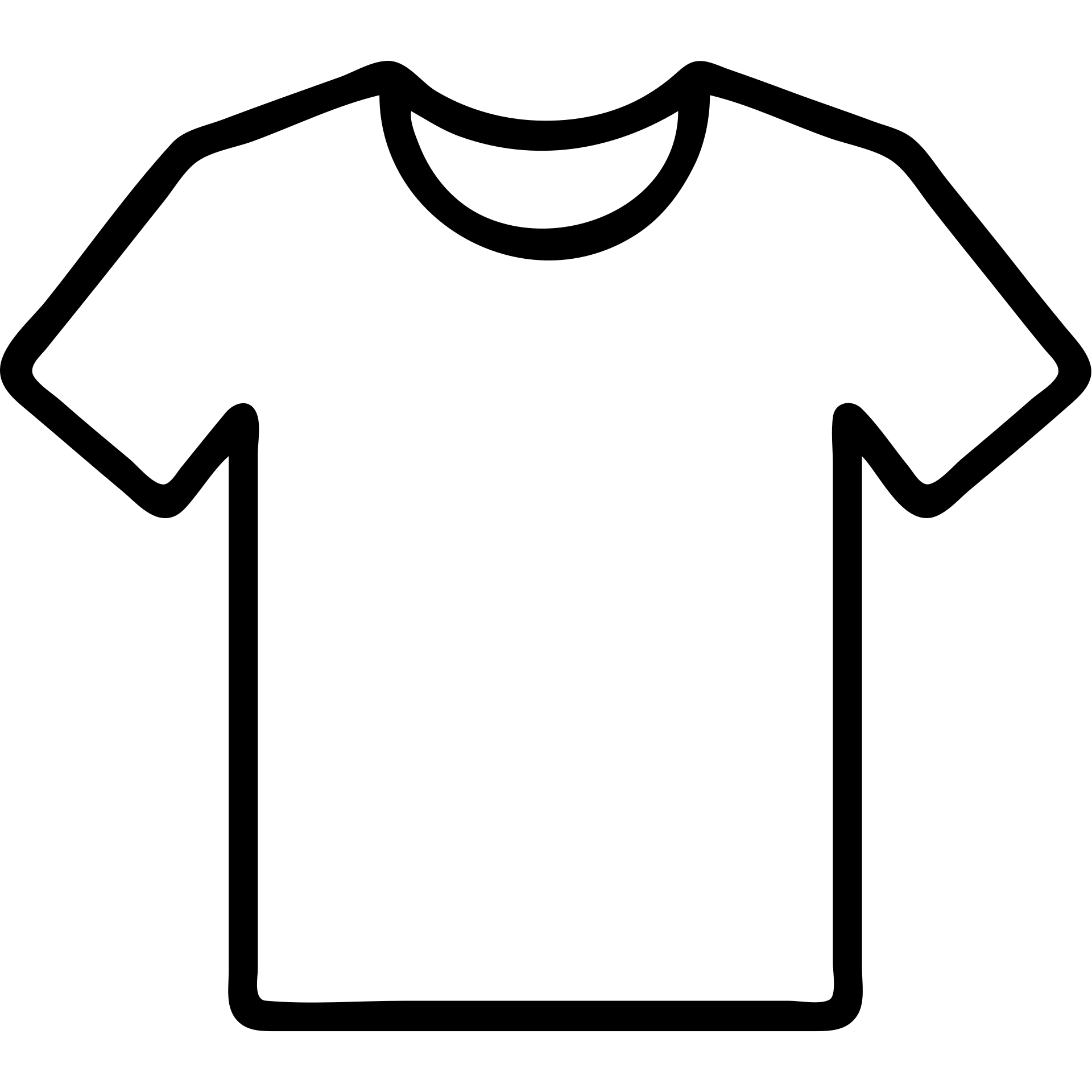 minimal icon of a white t-shirt, simple black outline, no fill emoji