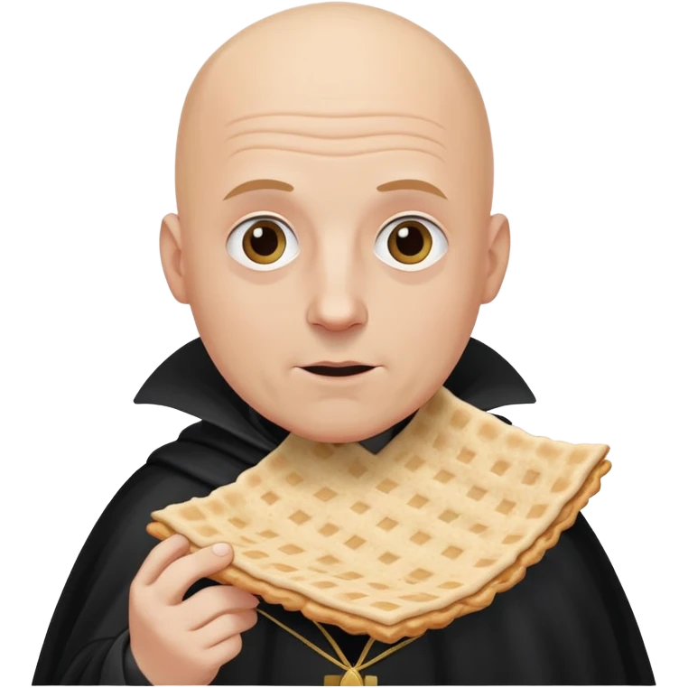 Bald man in a cape eating matzo emoji