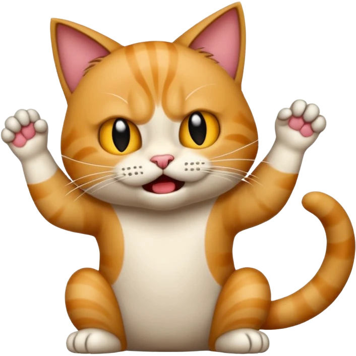 gato scratching and mad realistic emoji