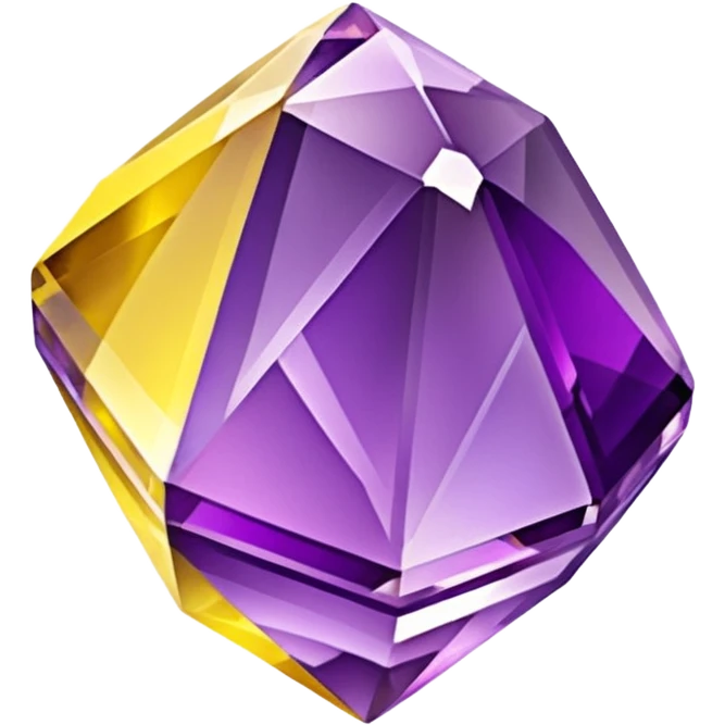 chatoyant gemstone crystal layered colors purple and yellow 3d png background emoji