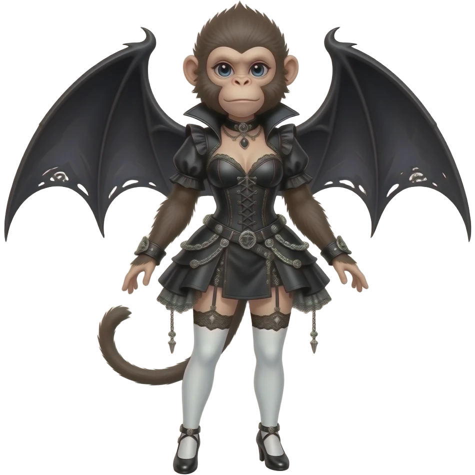 Sexy female gothic monkey emoji