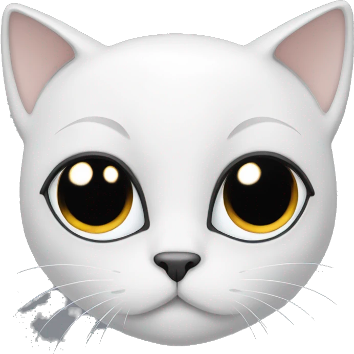 White cat with black ears and black around eye emoji