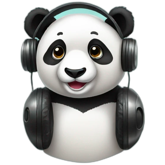 panda in headphones emoji
