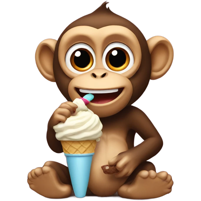 Monkey eating ice cream  emoji