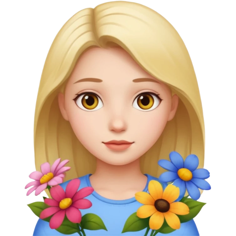 girl with flowers emoji
