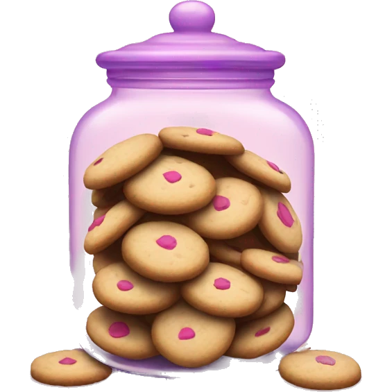 Pink cookie jar with cookies  emoji