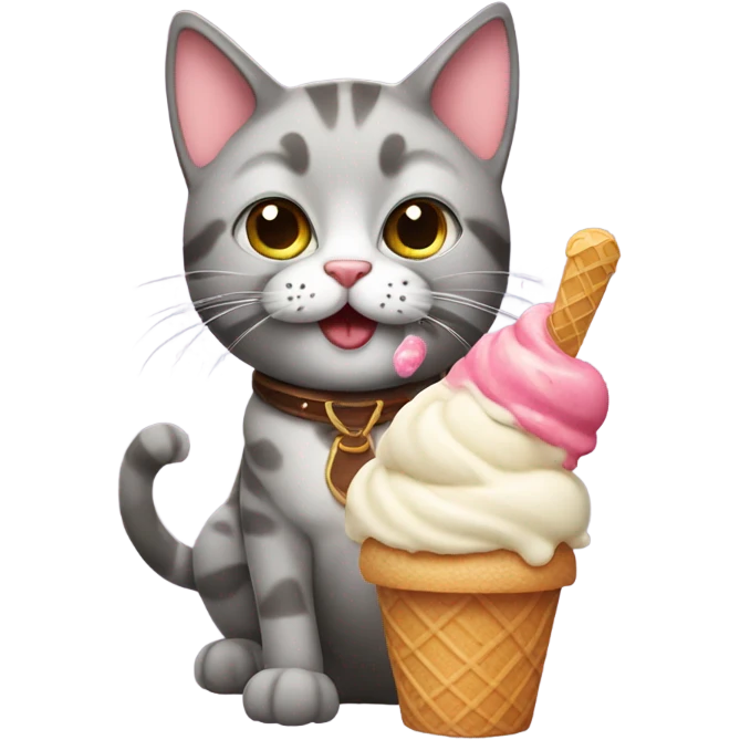 Cat with ice cream  emoji