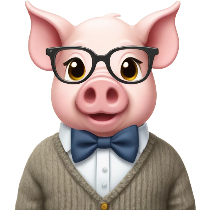 Preppy pig emoji