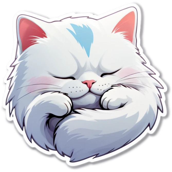 sleepy white cat emoji