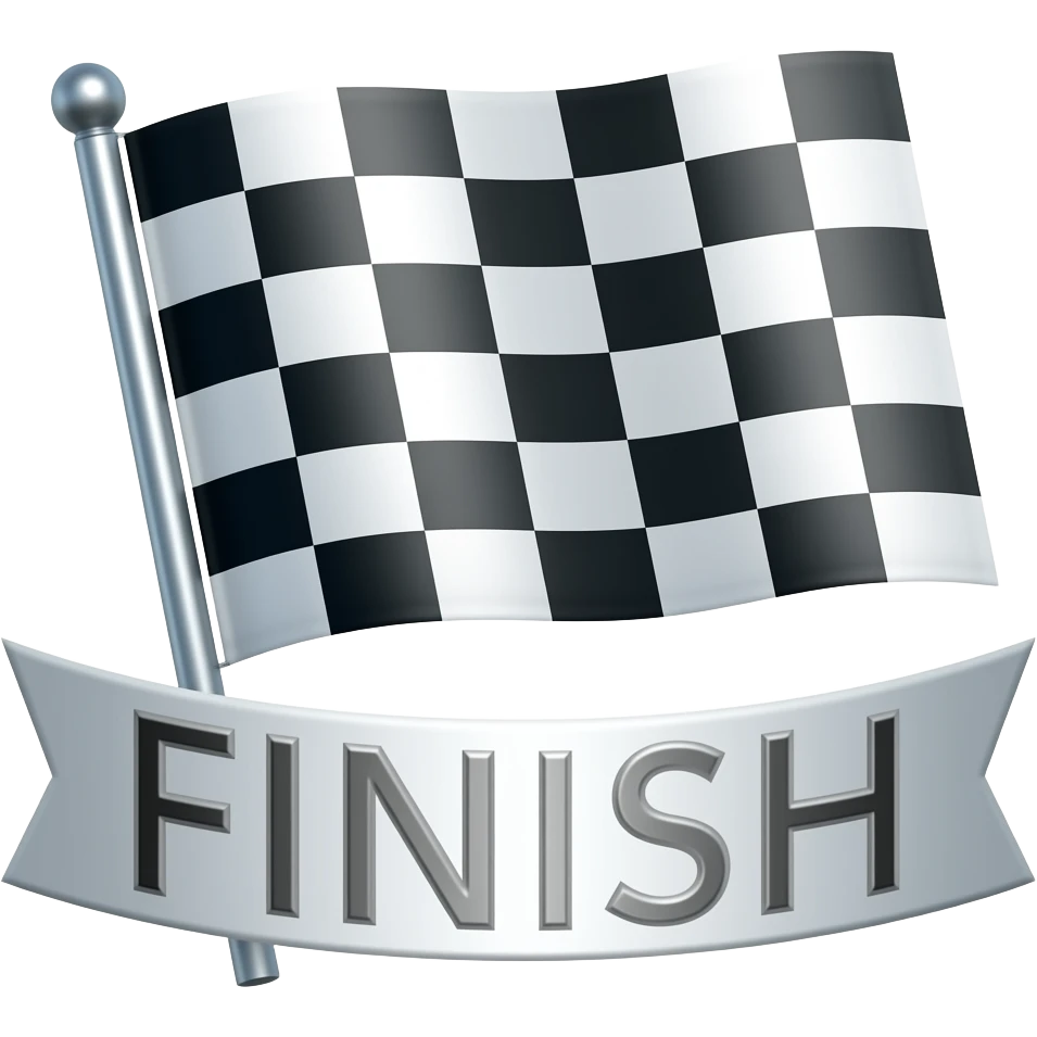 crea un emotiocno de represente la línea de meta emoji