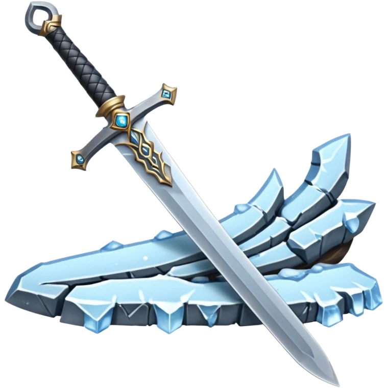 sharp sword in snow, emoji