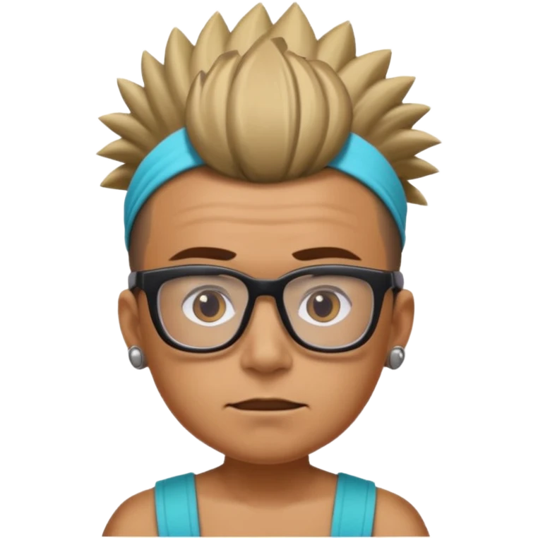 extreme mohawk person face headband glassess emoji