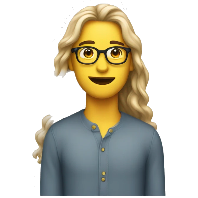 Kind mit Brille lange Haare  emoji