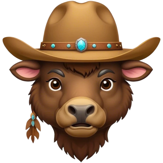 Bison wearing a cowboy hat emoji