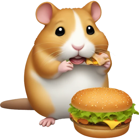 Hamster Eat hamburger emoji