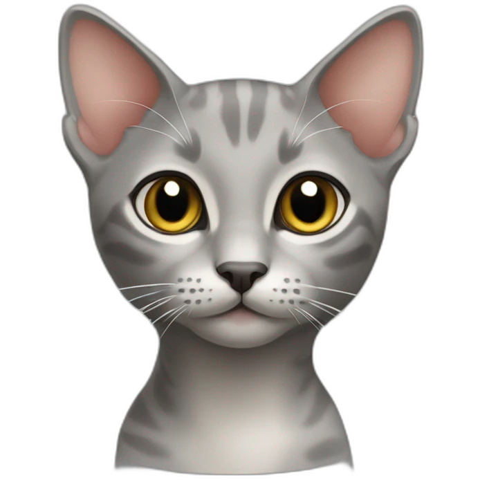 Oriental short hair cat grey emoji