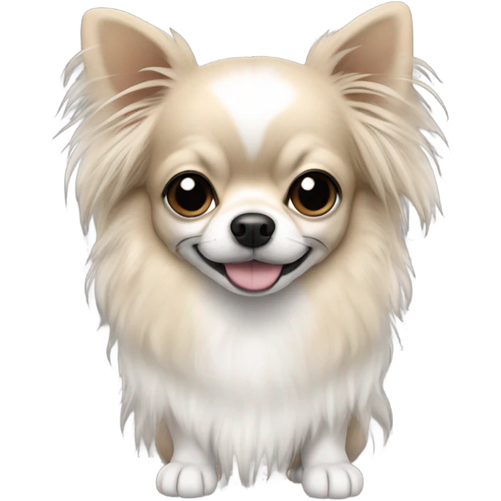Long hair Chiwawa with black color ears and whiter color emoji