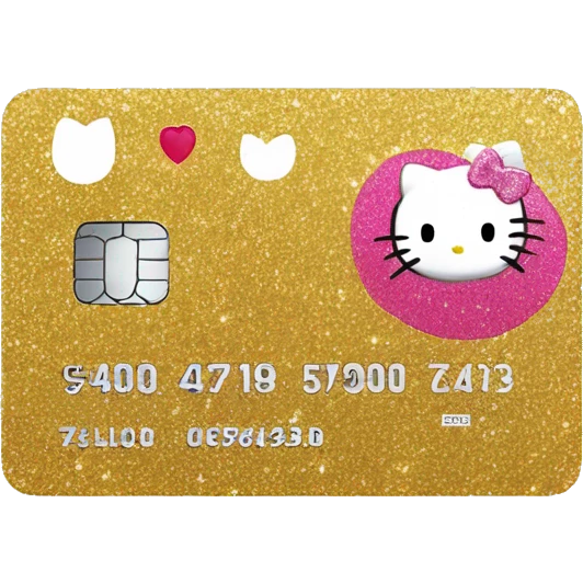 Glittery hello kitty credit card emoji