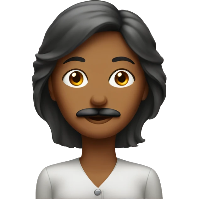 Woman sitting in moustache  emoji