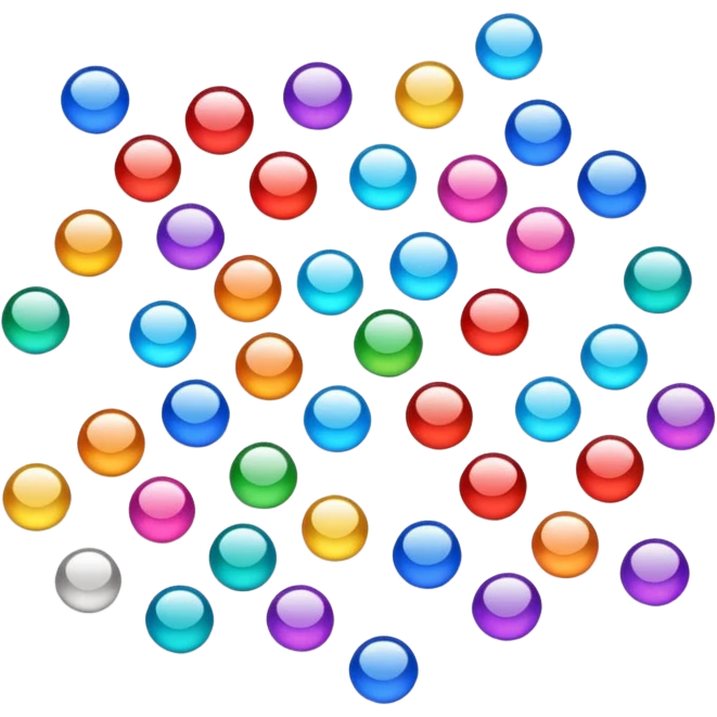  scattered glitter, sparkling and shining in multiple colors. Rounded, glossy, smooth, soft shadows, white background.
 emoji