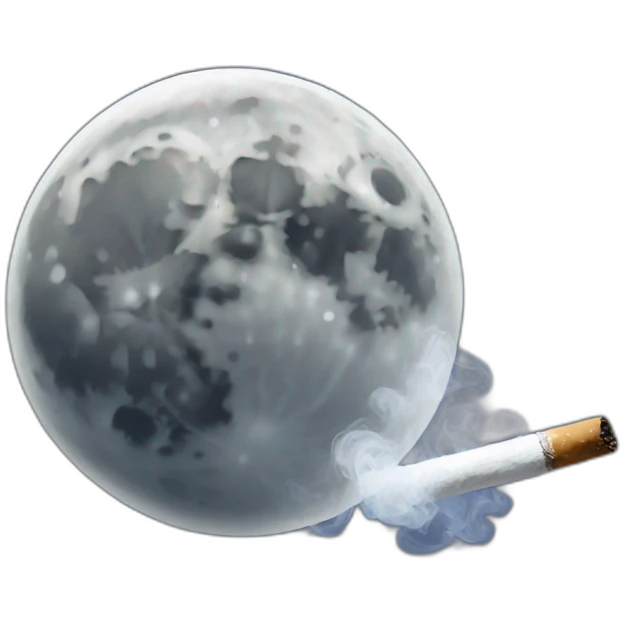 Smoking-moon emoji