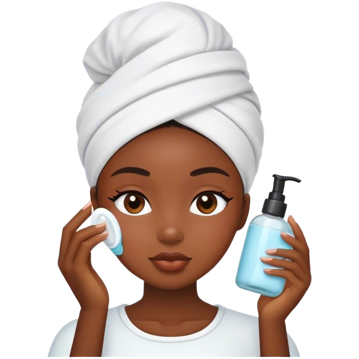 Black girl doing skin care emoji