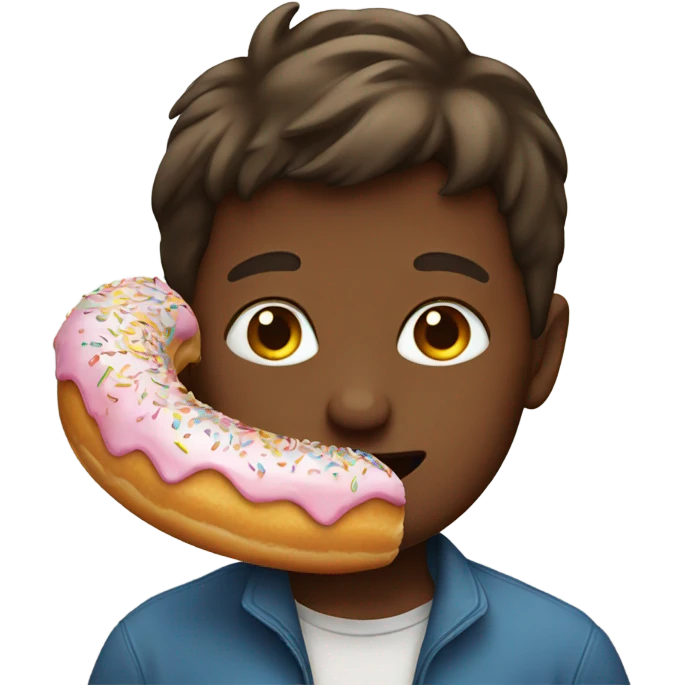 boy eating donut emoji