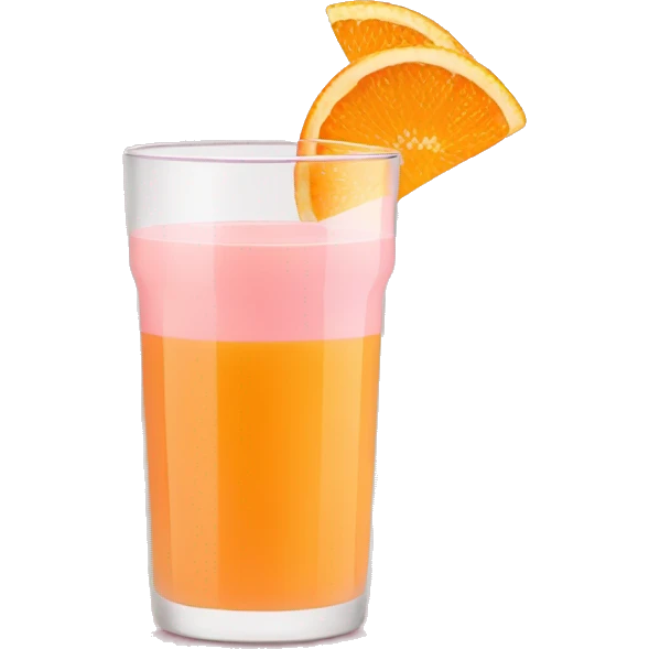 orange juice in a light pink glass emoji