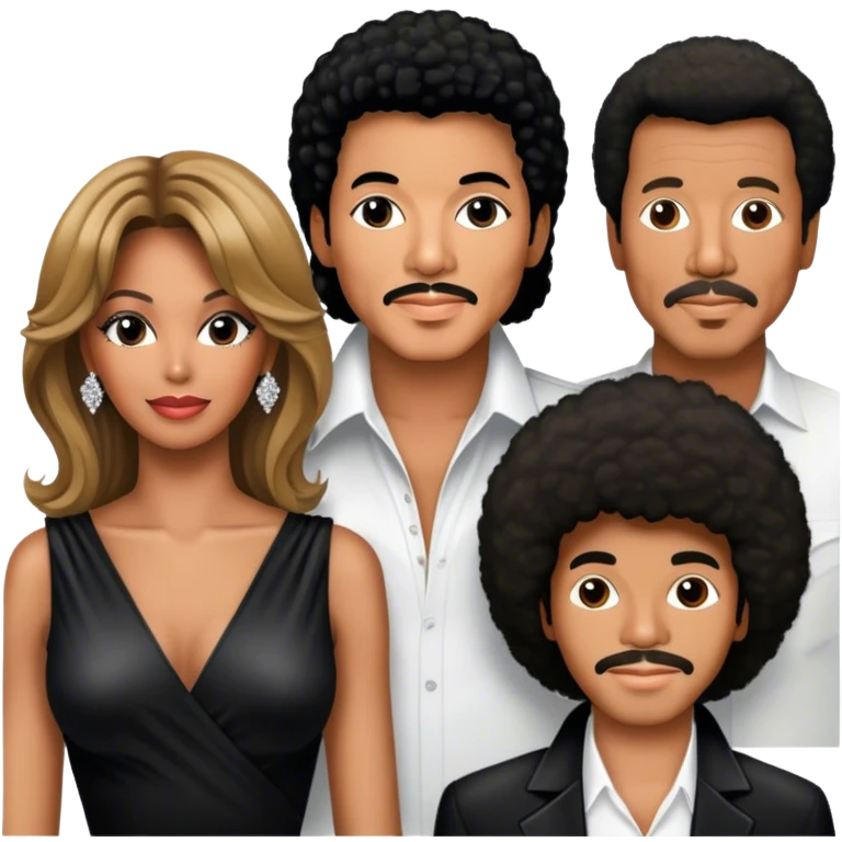 Michael Jackson, Beyoncé, Lionel Richie, Whitney Houston. Transparent background. emoji