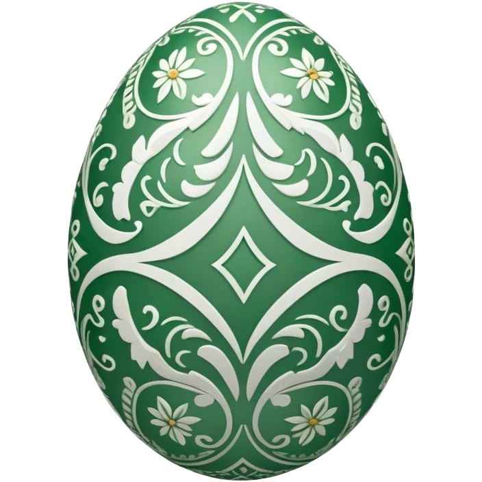 decor egg, symmetry, green and white emoji
