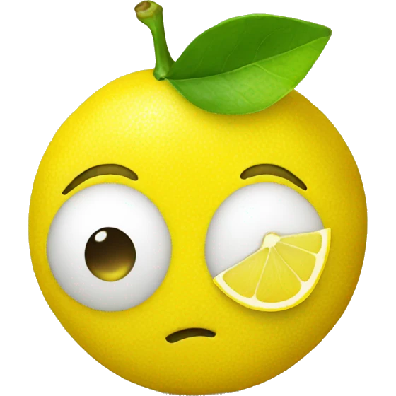 lemon with face make a kiss emoji