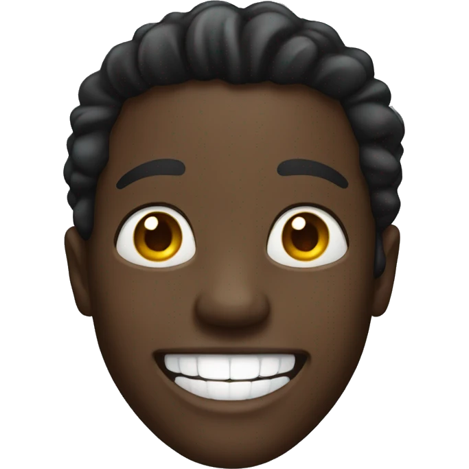 black guy smiling with teeth emoji