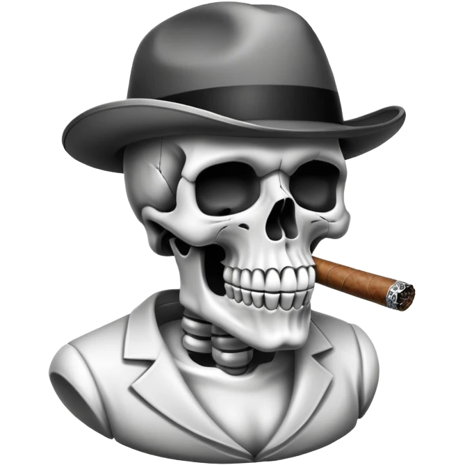 Skull smoking a cigar  emoji