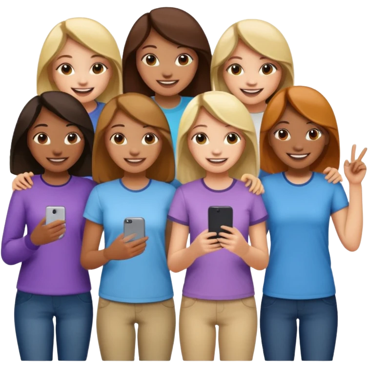 group of teenage girls emoji