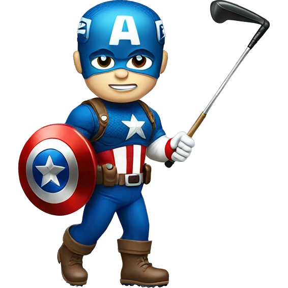 Captain America golfing emoji