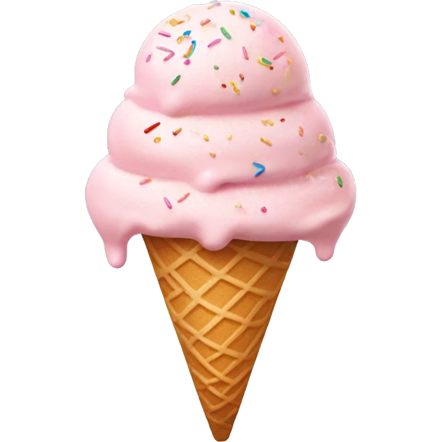 light pink ice cream with bow on it and sprinkles emoji