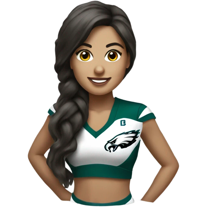 Philadelphia Eagles cheerleader brunette cheer emoji