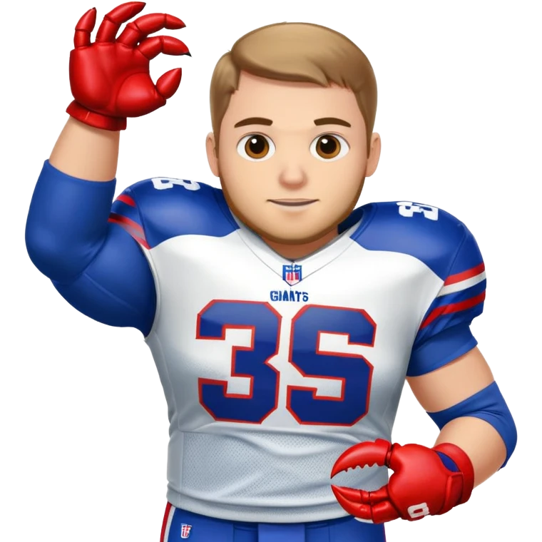 #15 New York giants player holding a crab emoji