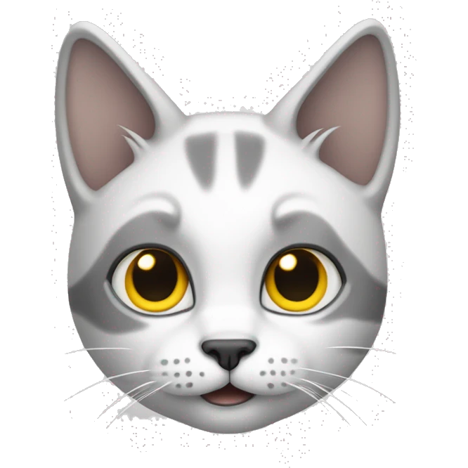 Un gato blanco con manchas amarillas y gris  emoji