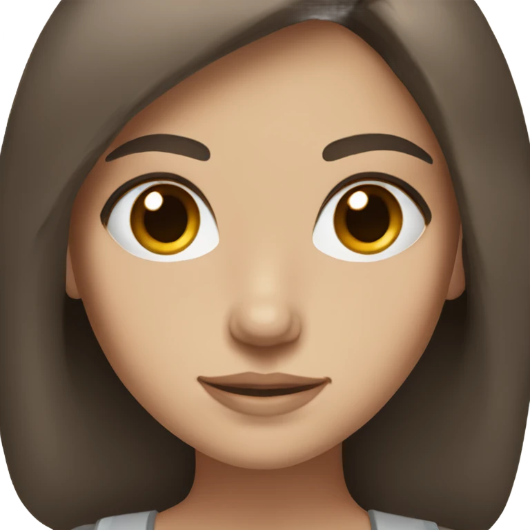 White girl with dark brown hair and brown eyes emoji