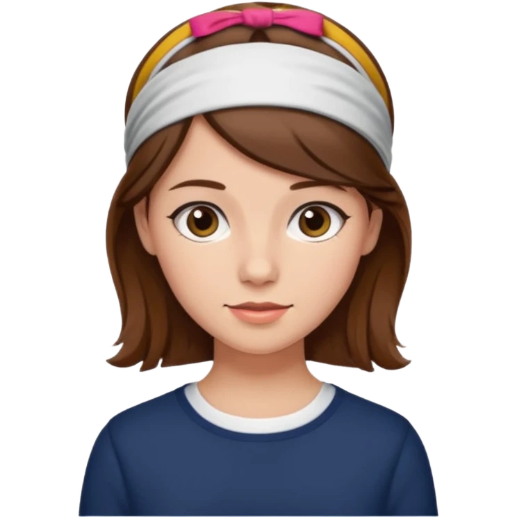 Preppy girl with brown hair emoji