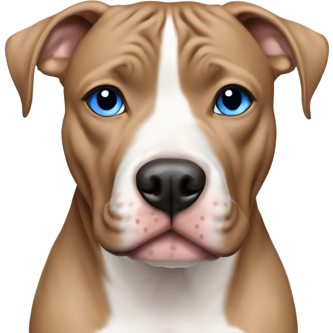 light brown pitbull with heterochromia blue eye emoji