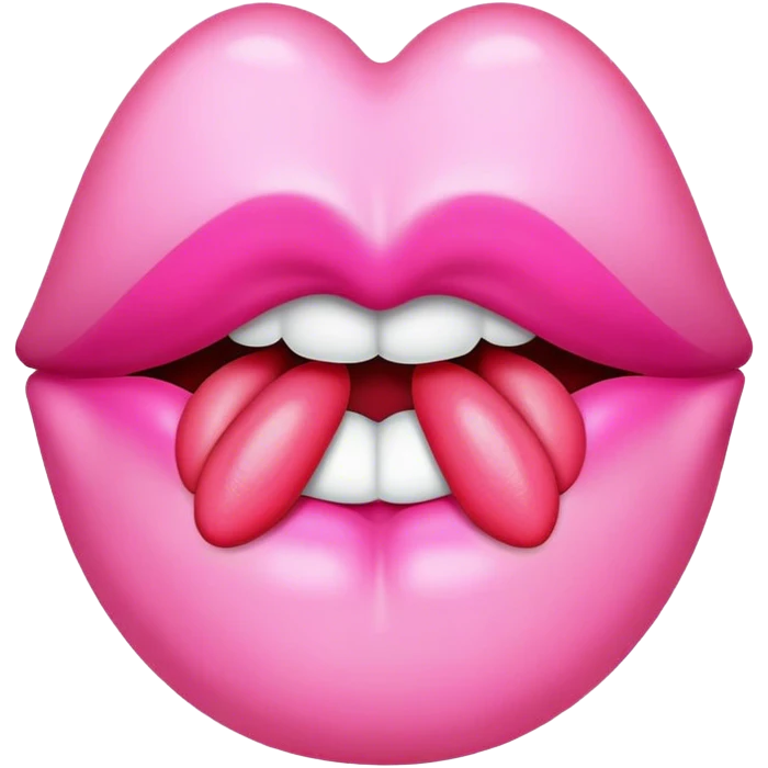Pink kiss emoji