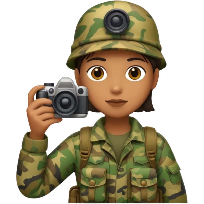 
wildlife photographer, camouflage clothe emoji
