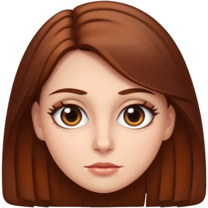 Woman with brown hair and bug eyes emoji