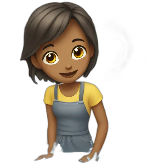girl washes the floor emoji