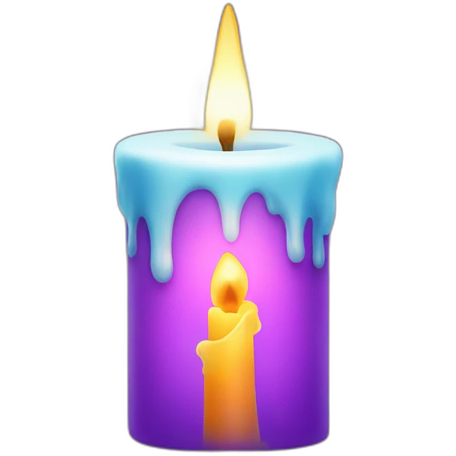 big candle with magic lights around emoji