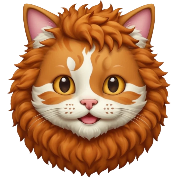 HAPPY CAT WITH CURLY HAIR AND A BIG BEARD emoji