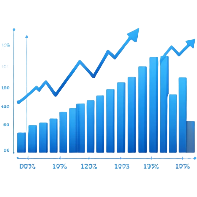 data chart with rising trend line emoji