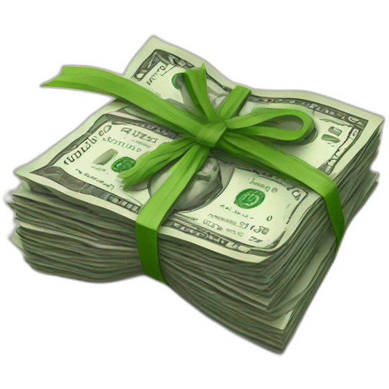 bundle of money in dollars emoji
